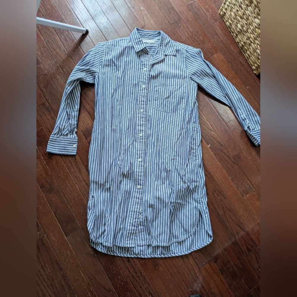 Everlane 00 Shirt dress Blue and White Striped